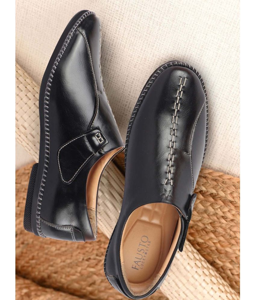     			Fausto Black Men's Slip-on Shoes