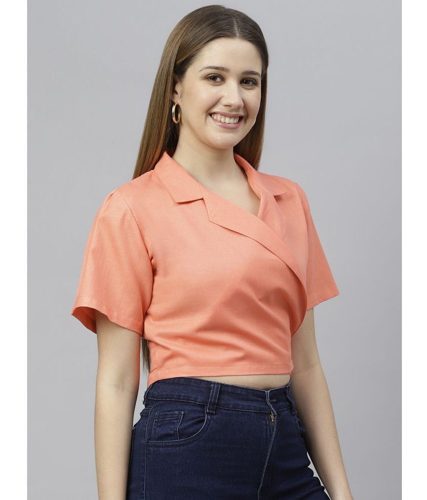     			Flamboyant Orange Rayon Women's Wrap Top ( Pack of 1 )