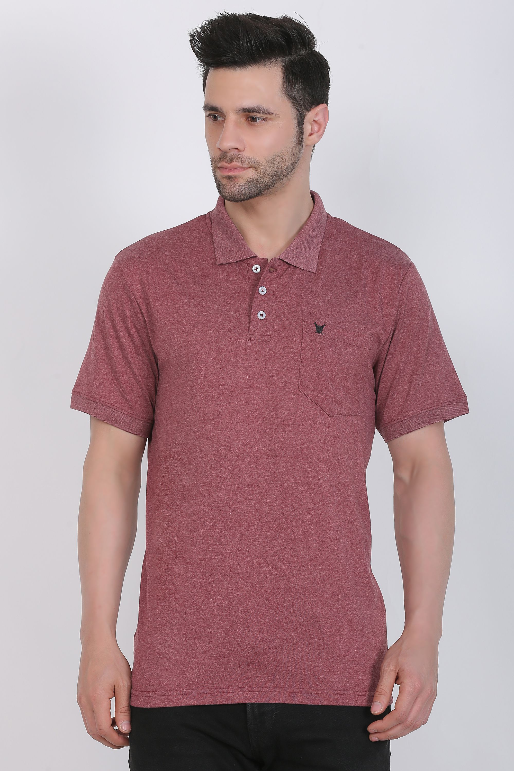     			Indian Pridee Cotton Regular Fit Solid Half Sleeves Men's Polo T Shirt - Maroon ( Pack of 1 )