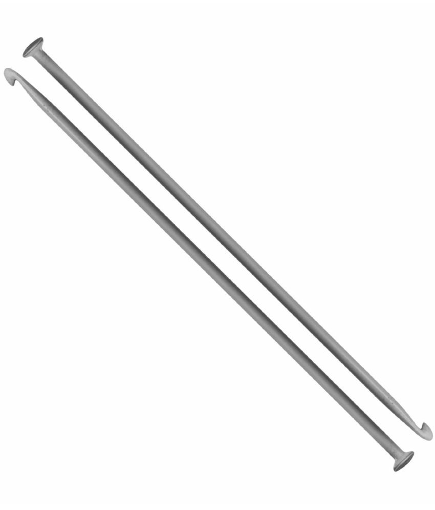     			Jyoti Crochet Hook Aluminium for Wool Work, Hand Knitted Sewing DIY Craft Weaving Needle, Ideal for Sweaters, Purses, Scarves, Hats, Booties, 15754 (Silver, 10"/25cm of Size 12/2.5mm) - 5 Pieces