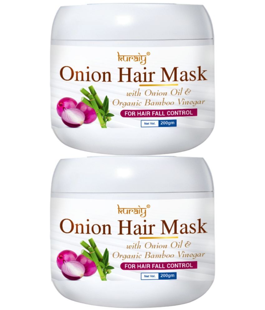     			KURAIY Onion Hair Mask With Onion Oil & Organic Bamboo For Hair Fall Control 200g Pack Of 2