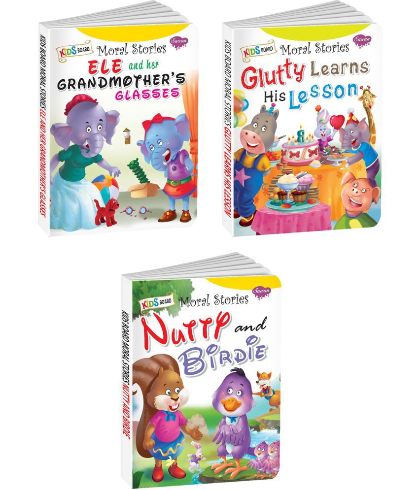     			Kids Board Moral Stories | Ele And Her Granmother's Glasses, Glutty Learns His Lessons And Nutty And Birdie (Board Book, Manoj Publications Editorial Board)