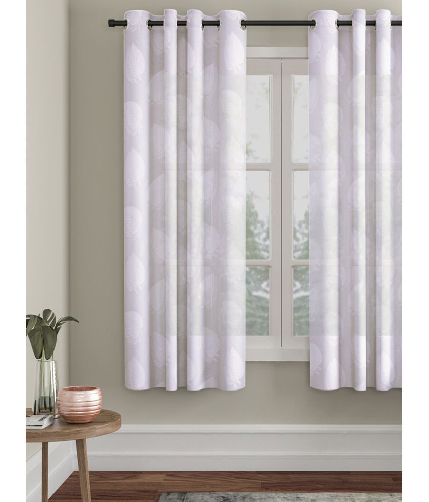     			La Elite Nature Semi-Transparent Eyelet Curtain 5 ft ( Pack of 2 ) - White