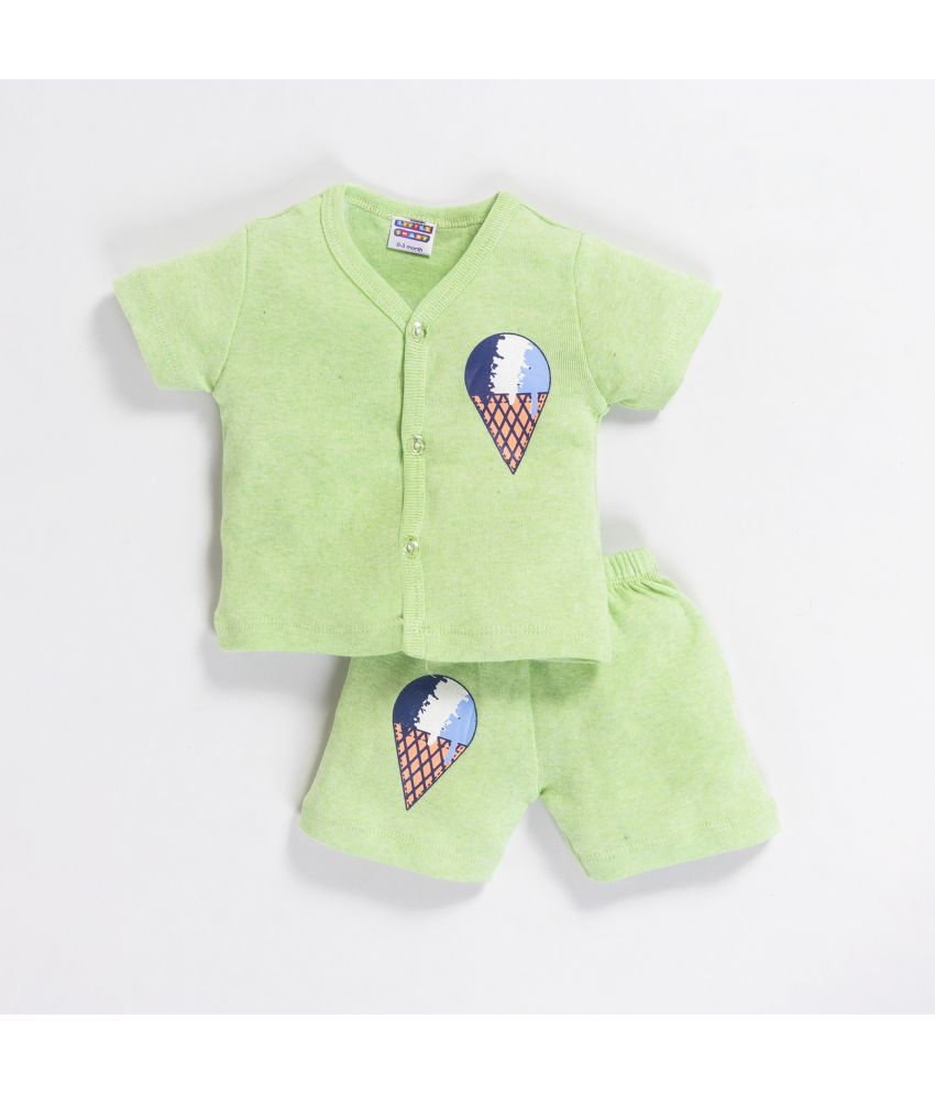     			Little Smart Mint Green Cotton Blend Unisex T-Shirt & Shorts ( Pack of 1 )