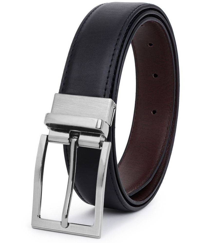     			Loopa - Black Faux Leather Men's Reversible Belt ( Pack of 1 )