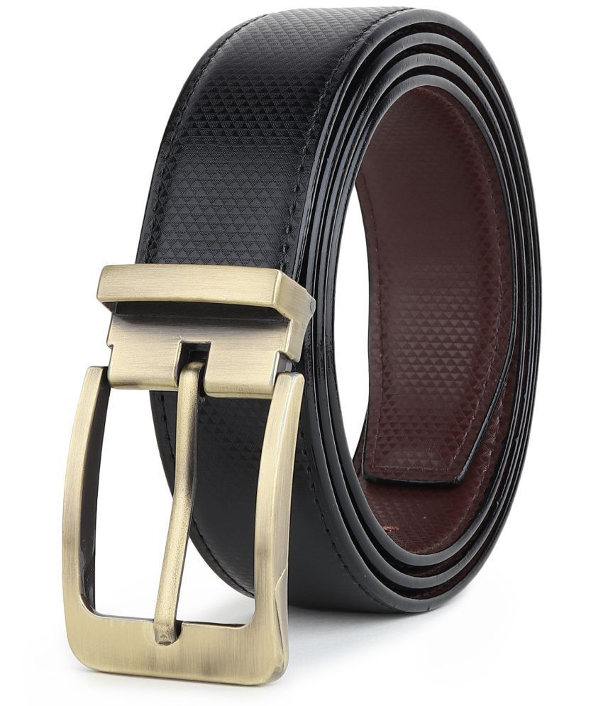     			Loopa - Black Faux Leather Men's Formal Belt ( Pack of 1 )