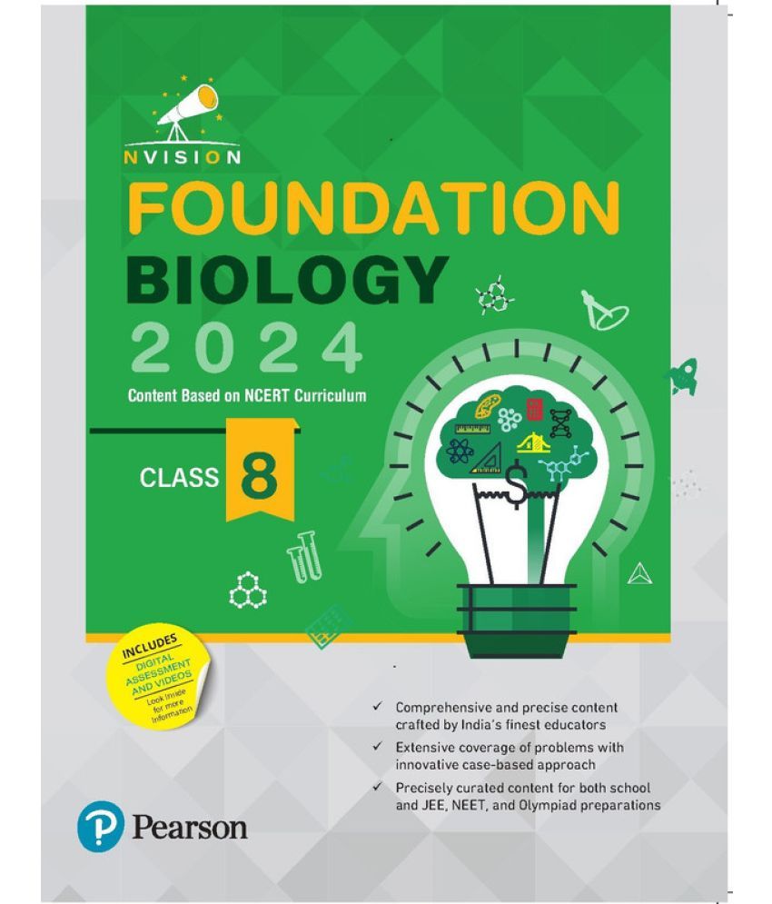     			Pearson - Nvision Foundation 2024  Biology Class 8, | Based on NCERT Curriculum | School, JEE, NEET, Olympiad |