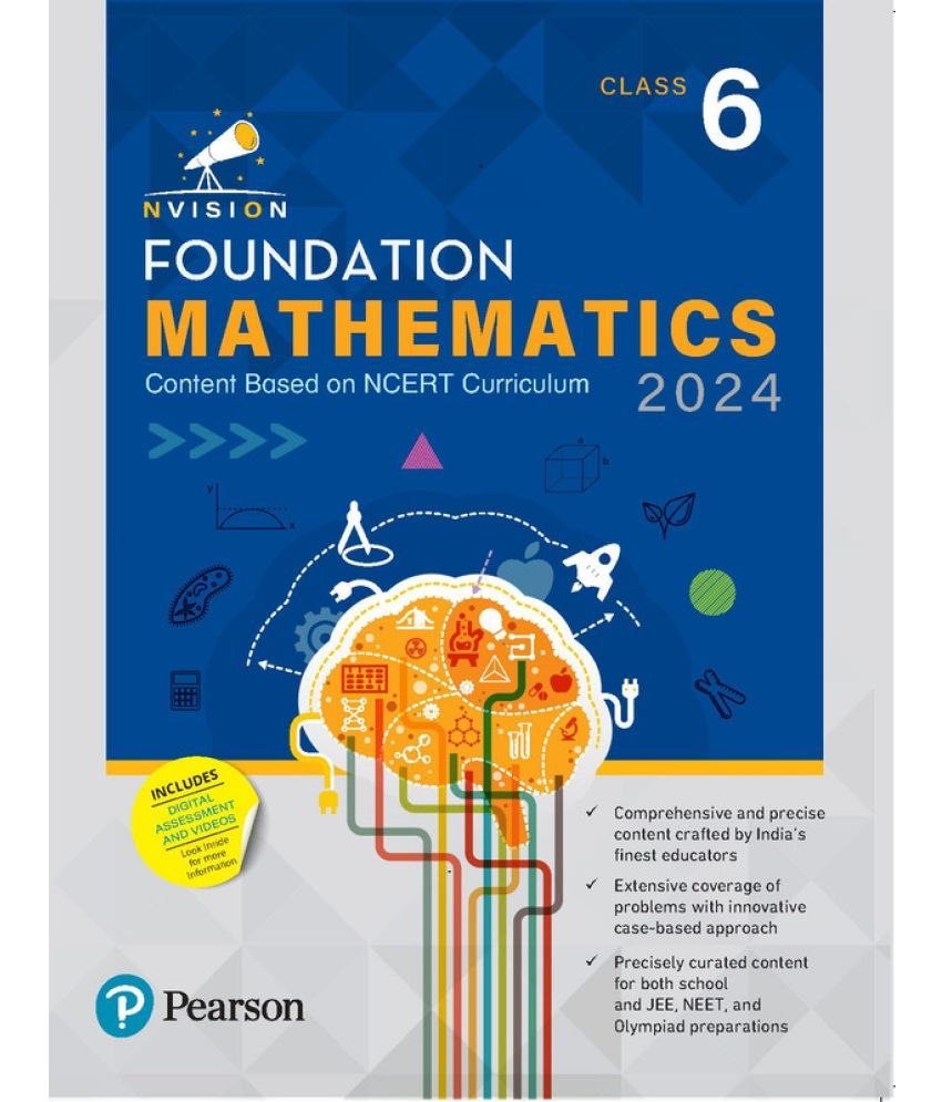     			Pearson - Nvision Foundation 2024  Mathematics Class 6, | Based on NCERT Curriculum | School, JEE, NEET, Olympiad |