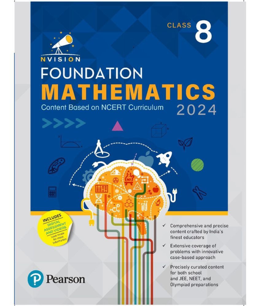     			Pearson - Nvision Foundation 2024  Mathematics Class 8, | Based on NCERT Curriculum | School, JEE, NEET, Olympiad |