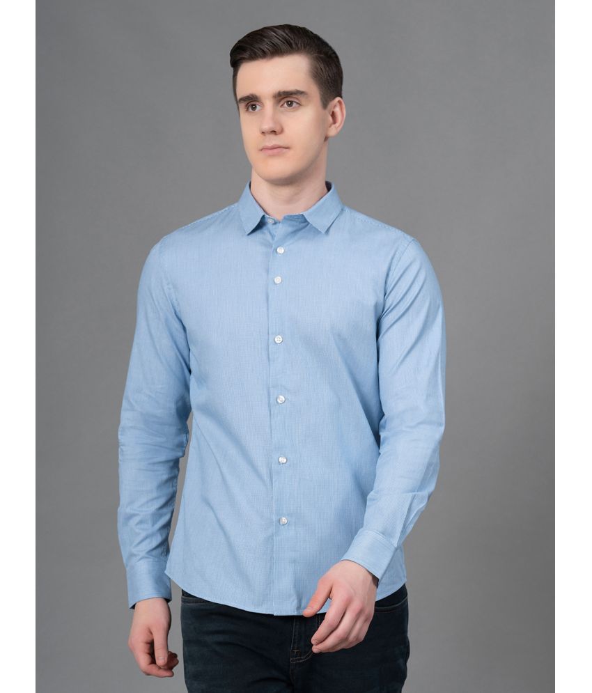     			Red Tape 100% Cotton Regular Fit Self Design Full Sleeves Men's Casual Shirt - Blue ( Pack of 1 )