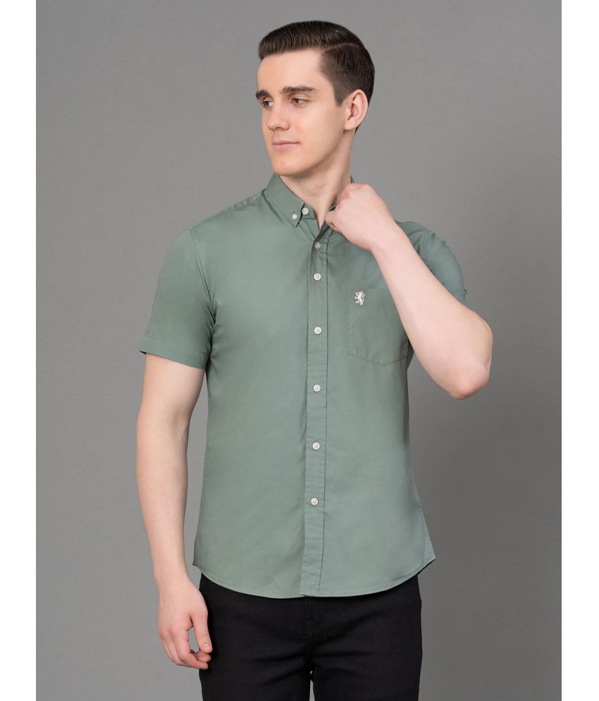     			Red Tape 100% Cotton Regular Fit Solids Half Sleeves Men's Casual Shirt - Green ( Pack of 1 )