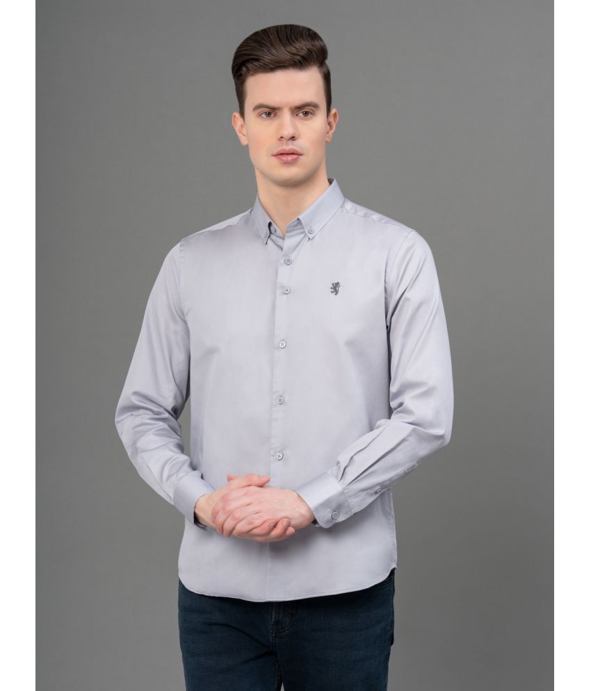     			Red Tape 100% Cotton Regular Fit Solids Full Sleeves Men's Casual Shirt - Grey ( Pack of 1 )