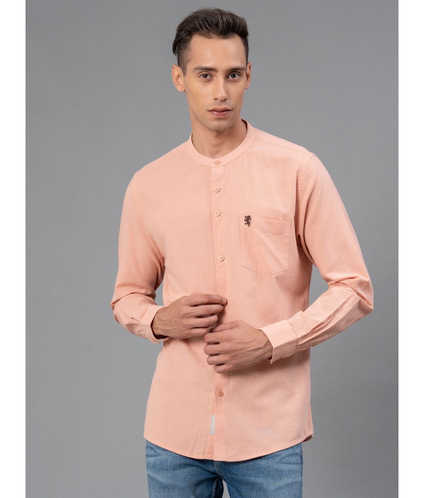     			Red Tape Cotton Blend Regular Fit Solids Full Sleeves Men's Casual Shirt - Peach ( Pack of 1 )