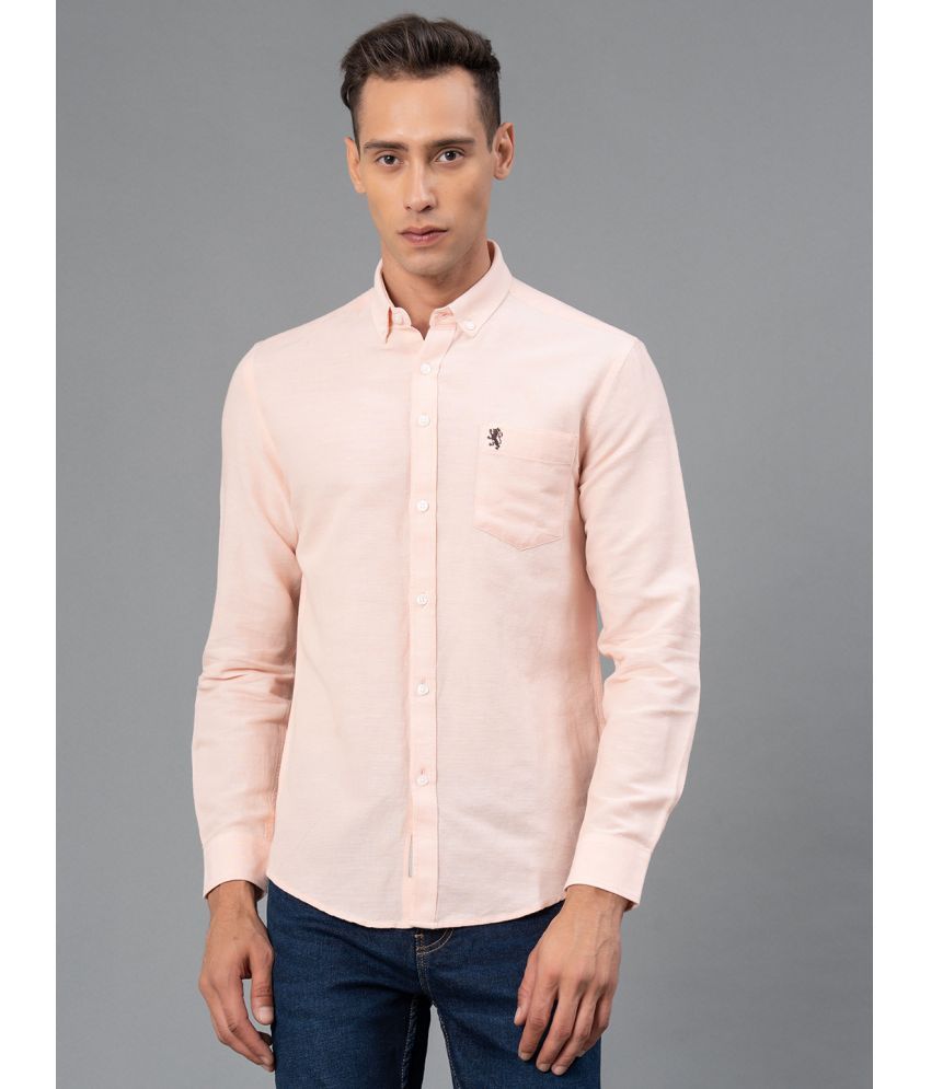     			Red Tape Cotton Blend Regular Fit Solids Full Sleeves Men's Casual Shirt - Peach ( Pack of 1 )