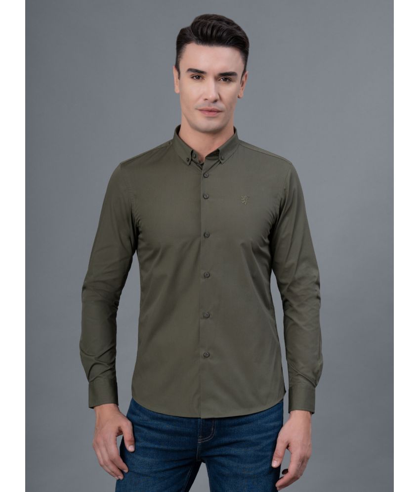     			Red Tape Cotton Blend Regular Fit Solids Full Sleeves Men's Casual Shirt - Olive ( Pack of 1 )