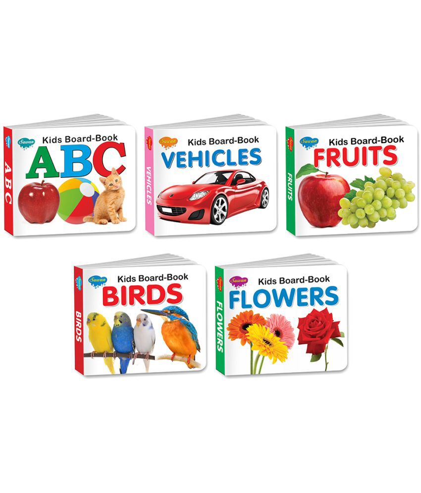     			Sawan Present Set Of 5 Board Books | Kids Board Book Series | ABC, Vehicals, Fruits, Birds & Flowers (Board Book, Manoj Publications Editorial Board)