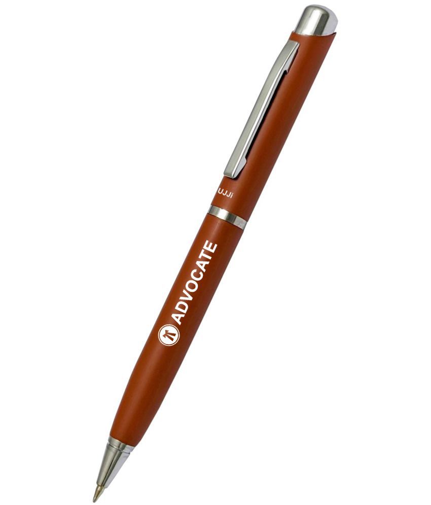     			UJJi Advocate Gift in Metal Tan Colour Twist Mechanism (Blue Ink) Ball Pen