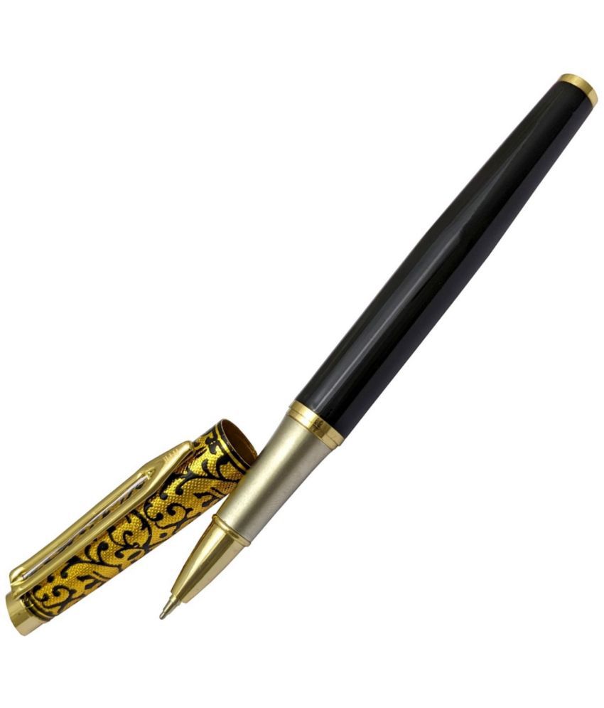     			UJJi Antique Design Cap Black Color Brass Metal (Blue Ink) Ball Pen