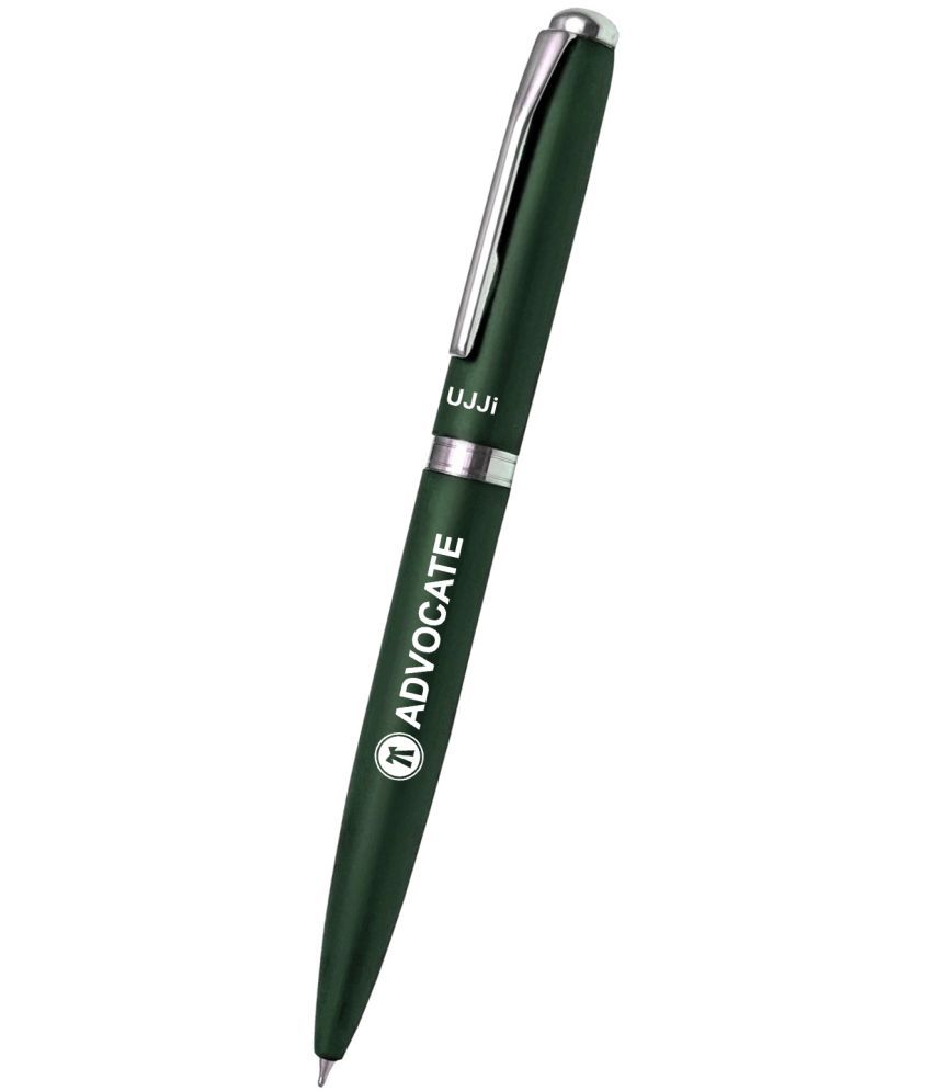     			UJJi Green Advocate Logo Engraved Metal (Blue Ink) Ball Pen