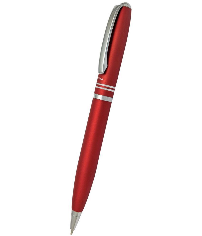     			UJJi Two Ring Matte Red Color Twist On & Off (Blue Ink) Ball Pen