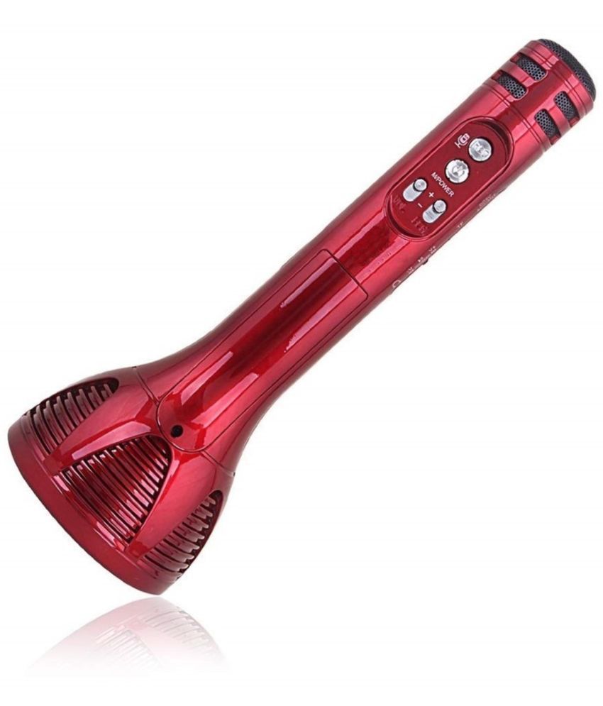     			Versatile Handheld Wireless Karaoke Mic: Multi-Function Bluetooth Singing Mike with Microphone Speaker for All Smartphones (Red)
