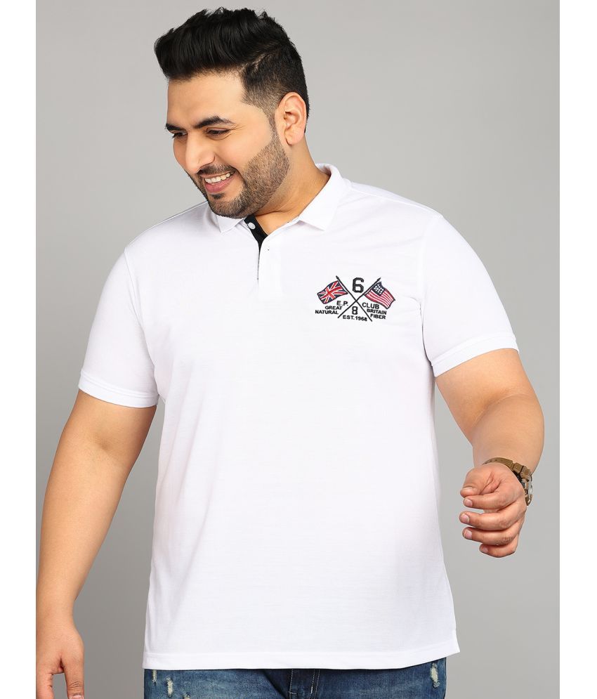     			XFOX Cotton Blend Regular Fit Printed Half Sleeves Men's Polo T Shirt - White ( Pack of 1 )