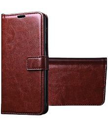 Vivo Brown Flip Cover Artificial Leather Compatible For Vivo V20 ( Pack of 1 )