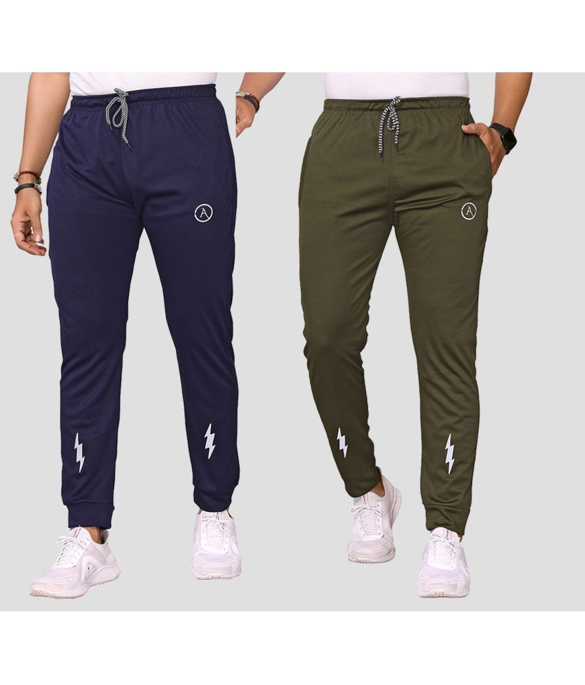     			Anand Multicolor Lycra Men's Joggers ( Pack of 2 )