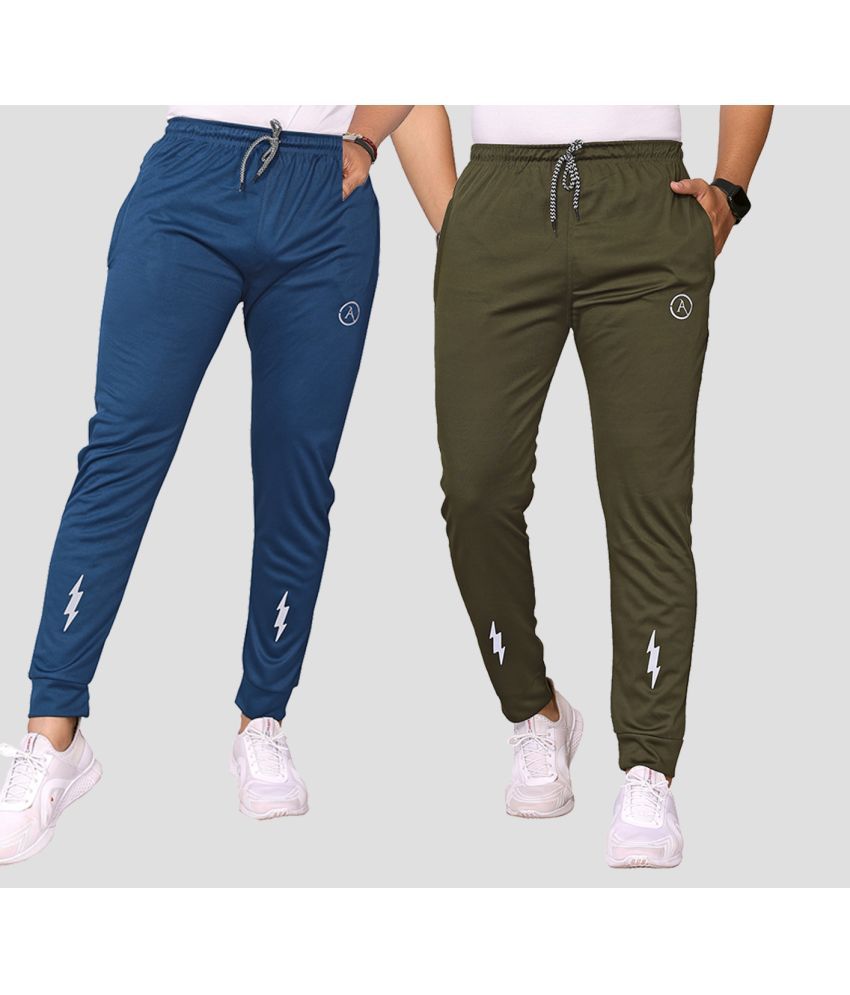     			Anand Multicolor Lycra Men's Joggers ( Pack of 2 )