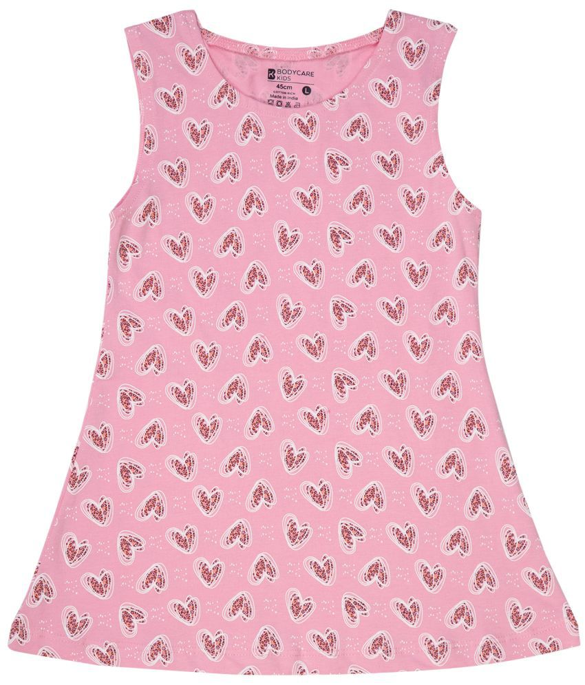     			Bodycare Pink Cotton Girls A-line Dress ( Pack of 1 )