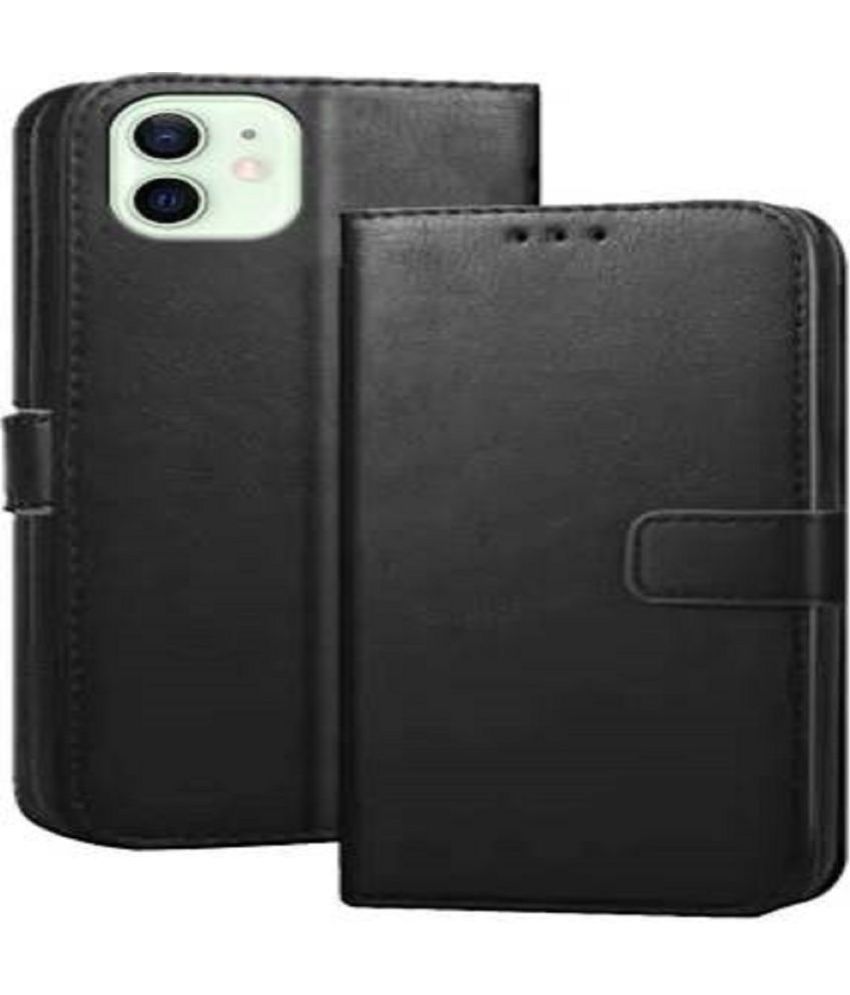     			ClickAway Black Flip Cover Leather Compatible For Apple iPhone 12 ( Pack of 1 )
