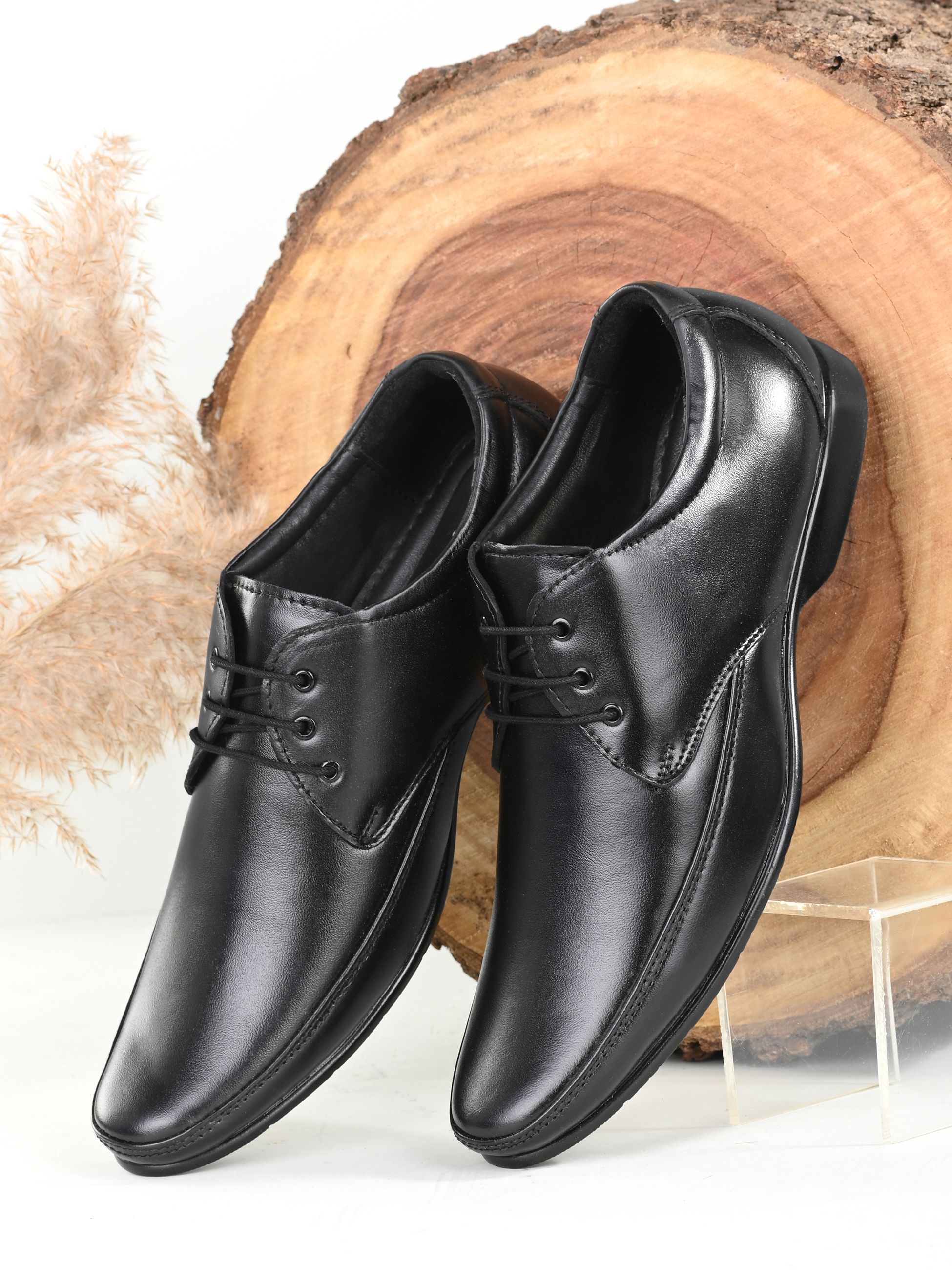     			Footloose Black Men's Derby Formal Shoes