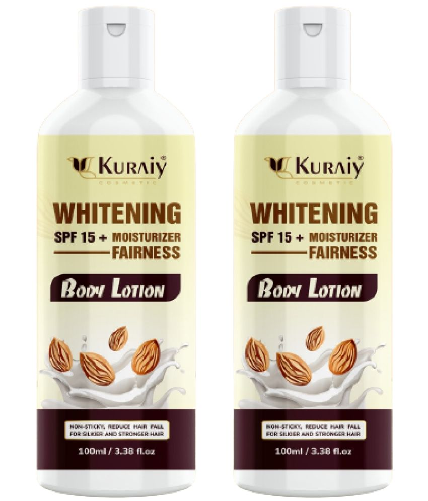     			KURAIY New Almond Body Lotion Milk with Almond Oil & Vitamin E For Men & Women (100 ml) Pack Of 2