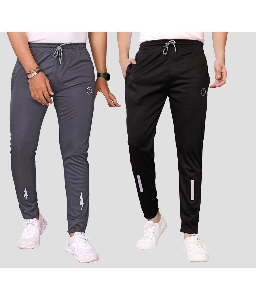     			Kashvi Multicolor Lycra Men's Joggers ( Pack of 2 )