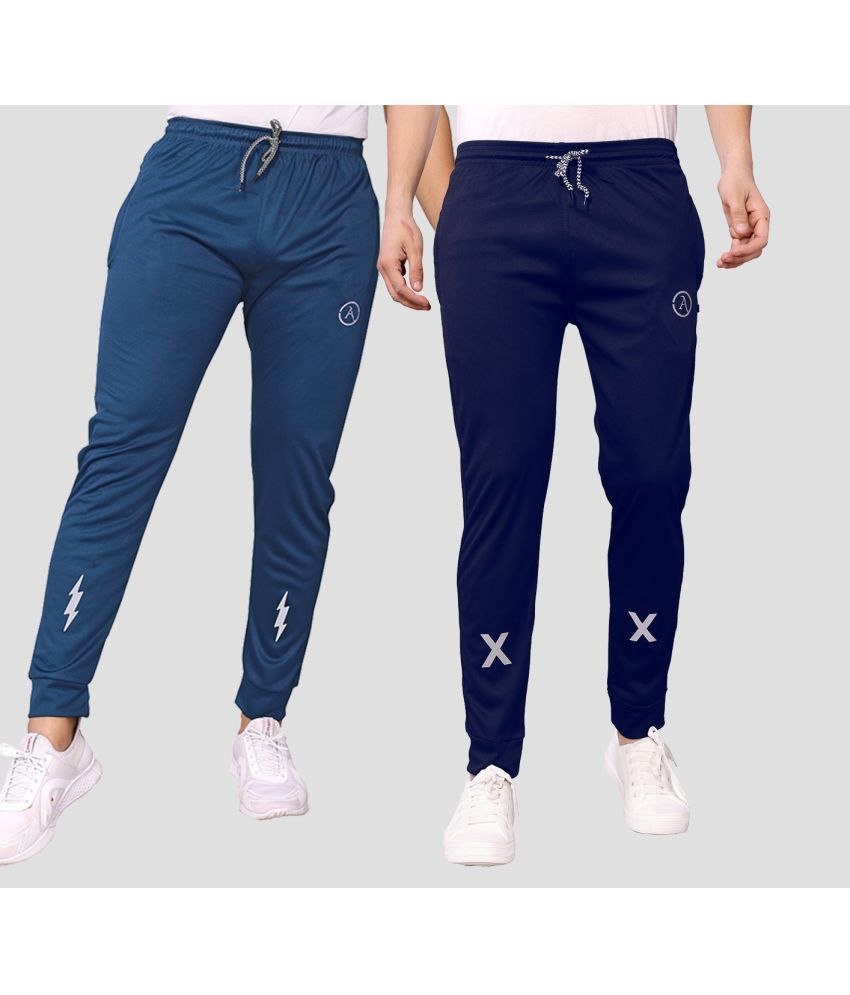     			Kashvi Multicolor Lycra Men's Joggers ( Pack of 2 )