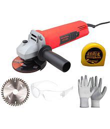 Atrocitus (5 in1 Kit)  A Guide to High-Performance Power Tools Angle Grinder, Wood Cutting Blade, White Goggles, Gloves And 3 Meter Measuring Tape
