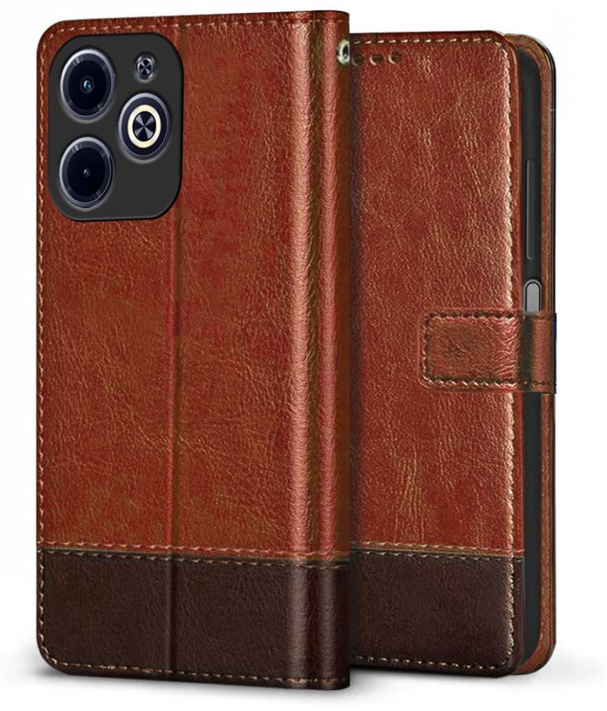     			Fashionury Brown Flip Cover Artificial Leather Compatible For Infinix Hot 40i ( Pack of 1 )
