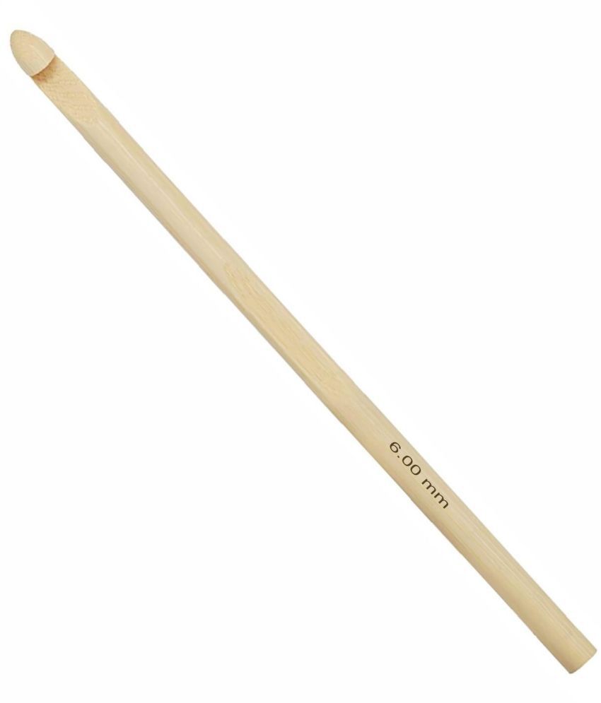     			Jyoti Crochet Hook Bamboo for Wool Work, Hand Knitted Sewing DIY Craft Weaving Needle, Ideal for Sweaters, Purses, Scarves, Sling Bag, Hats, and Booties, 15885 (6"/15cm of Size 4 / 6mm) - 5 Pieces