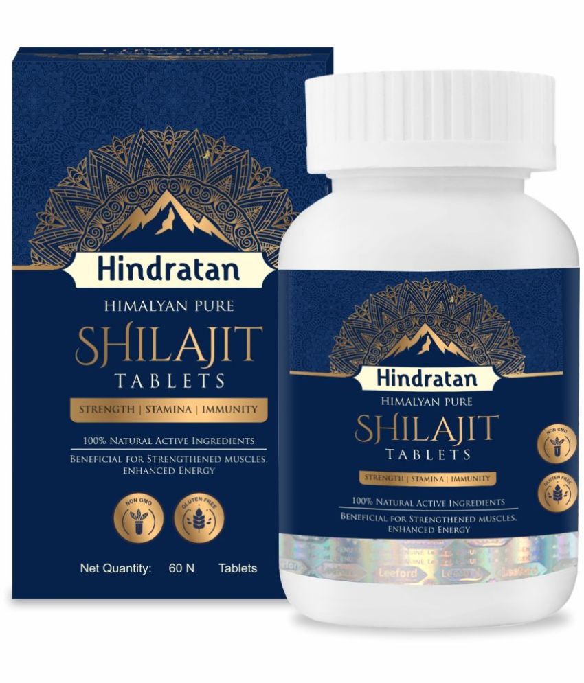    			Leeford Hindratan Shilajit Tablets for Men, (60 Tablets/Capsules) - with Natural Ingredients, NON-GMO & Gluten-Free Formula, Ayurvedic Capsules Helpful for Improved Strength, Stamina & Energy
