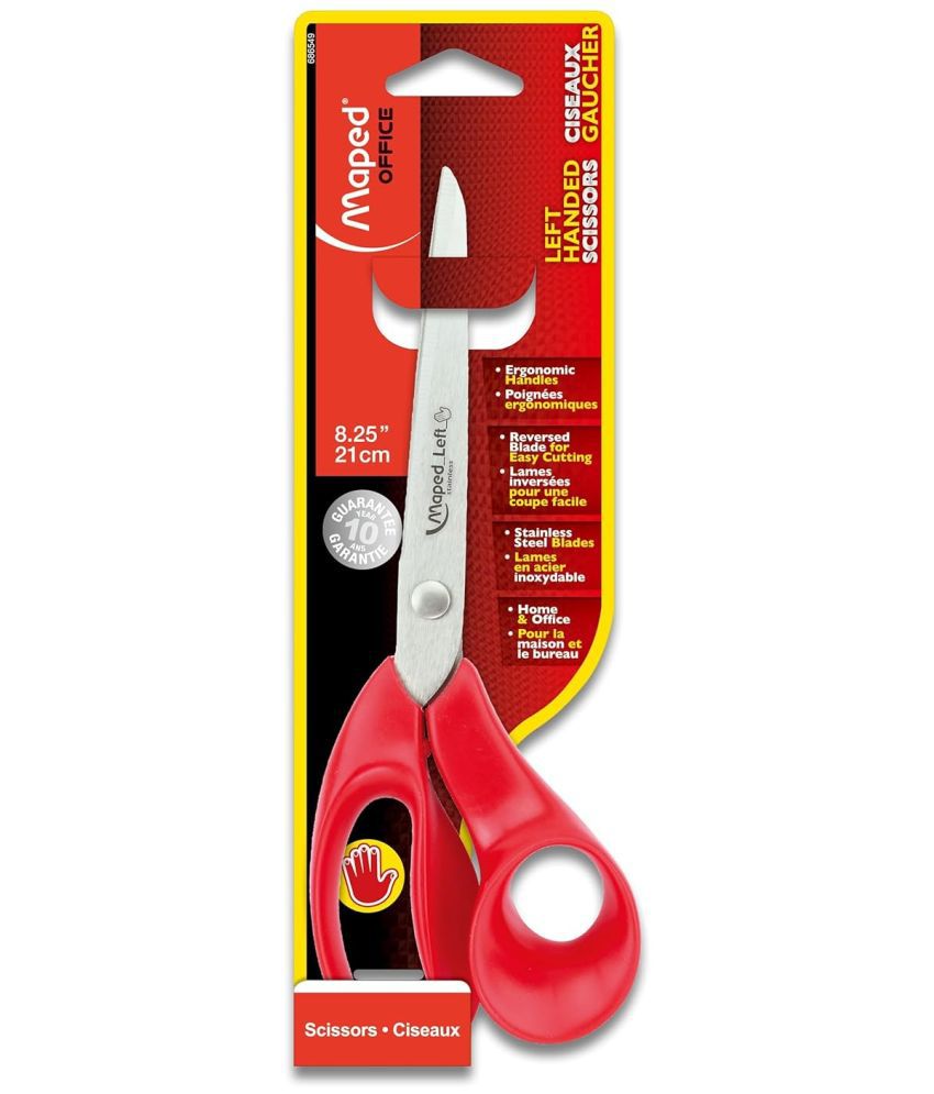     			Maped Expert Left Handed Scissors, Stainless Steel Blades, 21cm/8.25-Inch, Red Handles (068650)