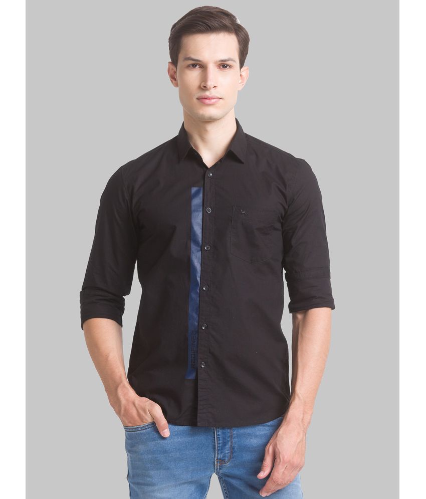     			Parx 100% Cotton Slim Fit Solids Full Sleeves Men's Casual Shirt - Black ( Pack of 1 )