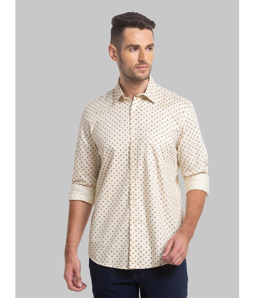     			Parx 100% Cotton Slim Fit Printed Full Sleeves Men's Casual Shirt - Beige ( Pack of 1 )