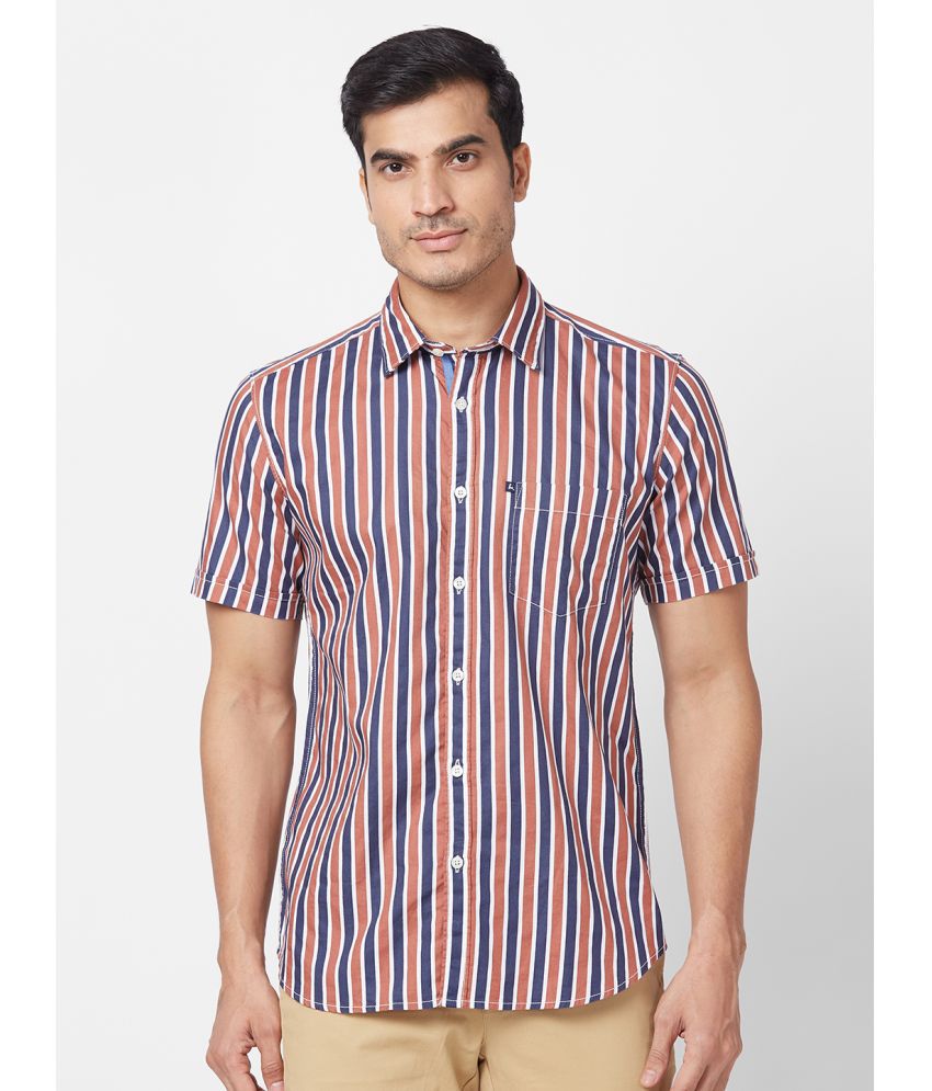     			Parx 100% Cotton Slim Fit Printed Half Sleeves Men's Casual Shirt - Brown ( Pack of 1 )