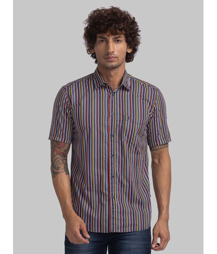     			Parx 100% Cotton Slim Fit Striped Half Sleeves Men's Casual Shirt - Red ( Pack of 1 )