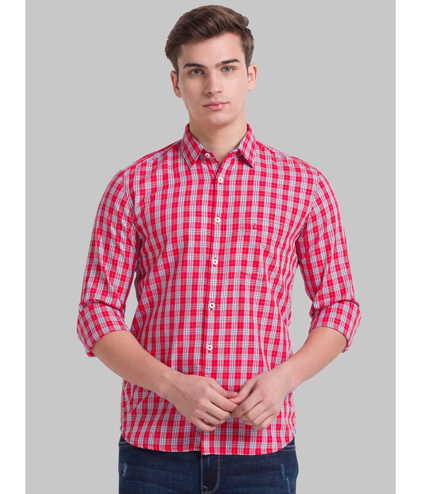     			Parx 100% Cotton Slim Fit Checks Full Sleeves Men's Casual Shirt - Red ( Pack of 1 )