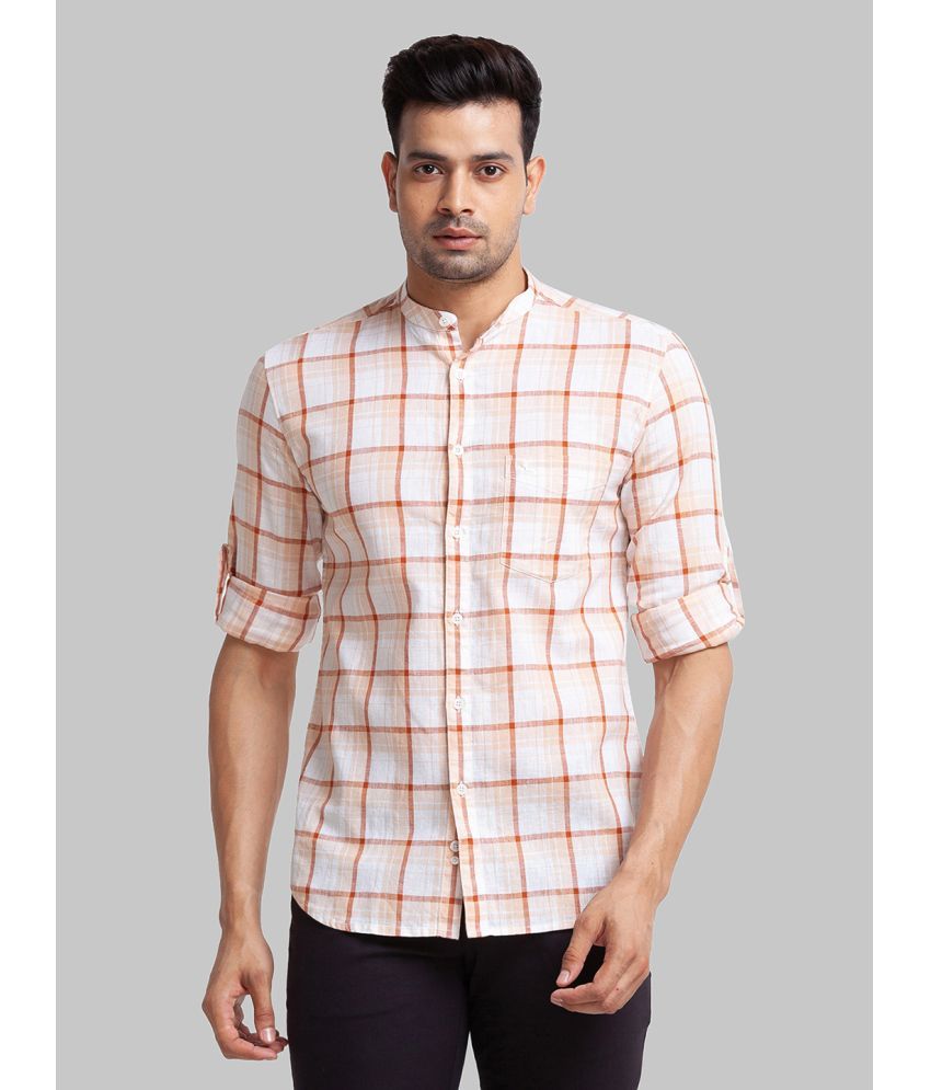     			Parx Cotton Blend Slim Fit Checks Full Sleeves Men's Casual Shirt - Brown ( Pack of 1 )