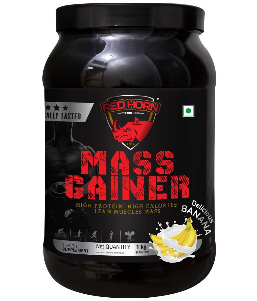     			RED HORN Mass Gainer | High Protein, High Calories for Lean Muscle Mass Gain | 1 kg Banana