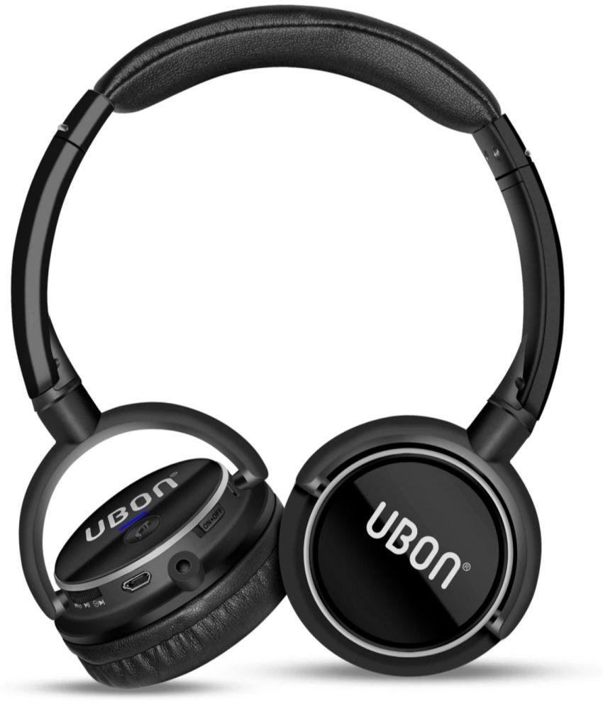     			UBON GBT-5605 Bluetooth Bluetooth Headphone On Ear 12 Hours Playback Active Noise cancellation IPX4(Splash & Sweat Proof) Black