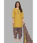 shree jeenmata collection Cotton Printed Kurti With Patiala Women's Stitched Salwar Suit - Yellow ( Pack of 1 )