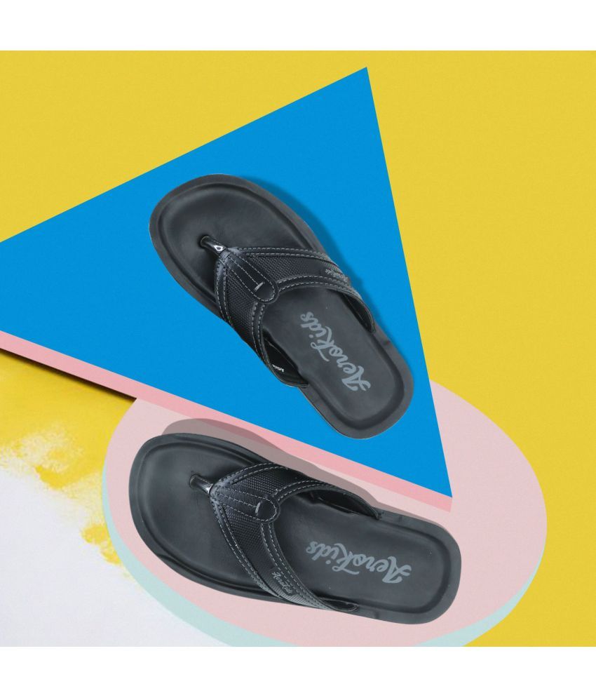     			Aerokids Stylish Fashion Slipper for Boys | Comfortable | Lightweight | Anti Skid | Casual Office Footwear (CS97_BLACK_36)